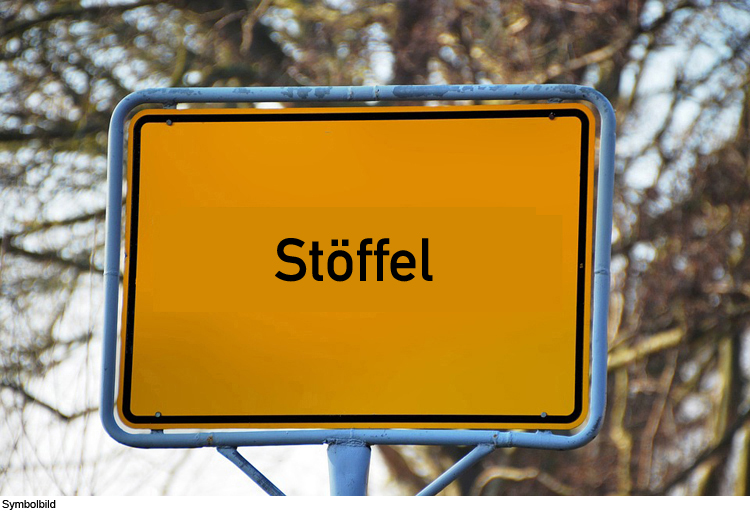 Ortsschild von Stöffel mitgenommen